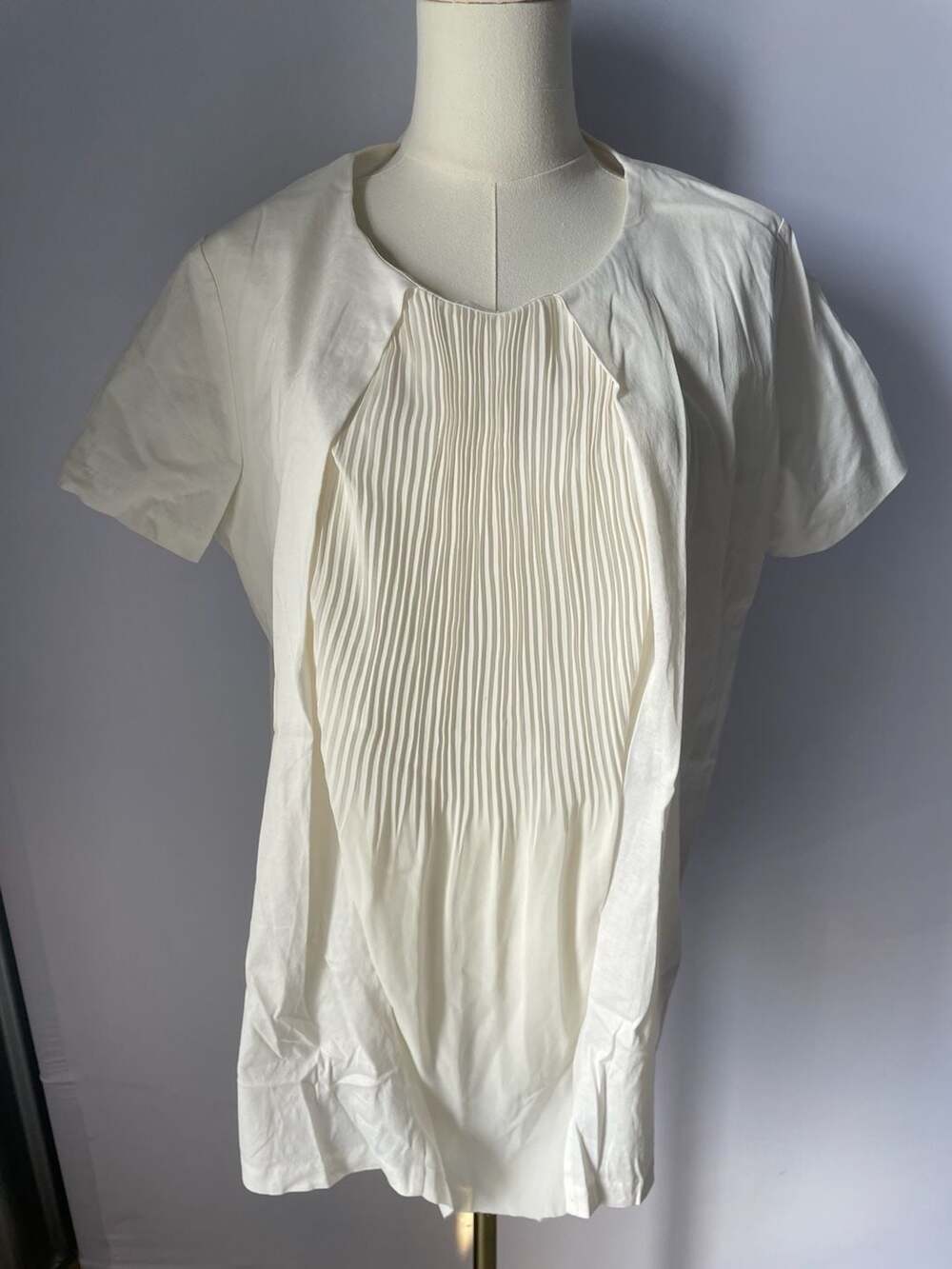COS Pleated Front Short Sleeve Top